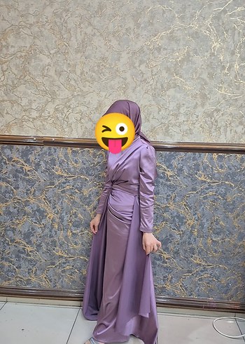 Uzun lila Kadın Elbise polyester - Görsel 4