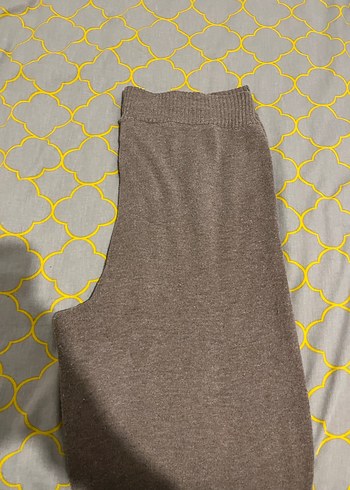 Gri Triko Rahat Kesim Kadın Pantolon - Görsel 3