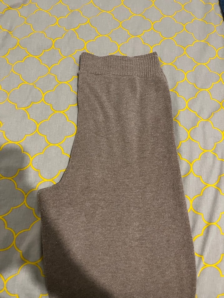 Gri Triko Rahat Kesim Kadın Pantolon - Görsel 3