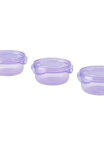 Beden PRUTA lila 70 ml plastik saklama kabı seti
