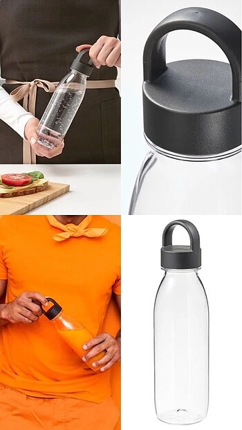 IKEA 365+ koyu gri 0,5 lt su şişesi