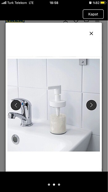 Ikea TACKAN beyaz 200 ml sıvı sabunluk