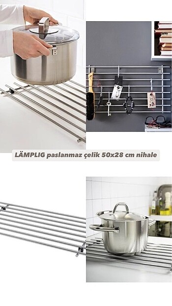 LÄMPLIG paslanmaz çelik 50x28 cm nihale