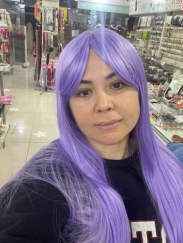 Beden mor Renk Leylak rengi tüm baş peruk