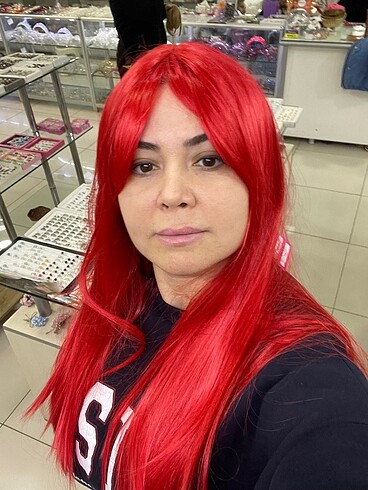 Tasarımcı Kızıl tüm baş peruk