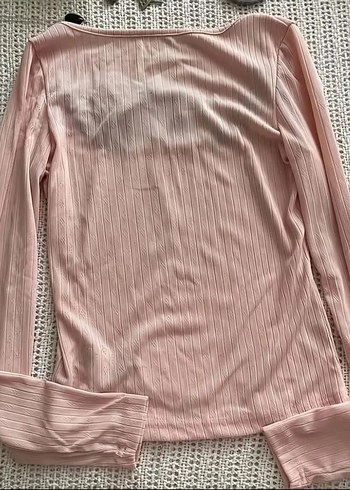 Hello Kitty Dantel Detaylı Pembe V Yaka Bluz