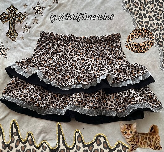 firfirli leoparli gyaru etek