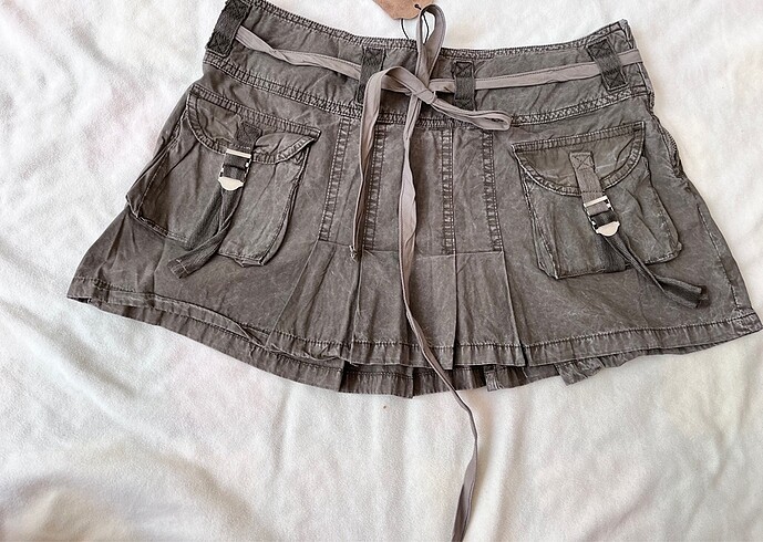 urban clothes haki y2k grunge mini etek