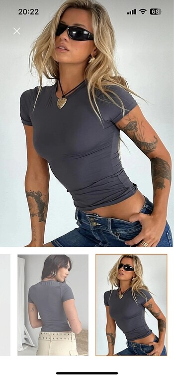 basic y2k strec tam boy crop bluz