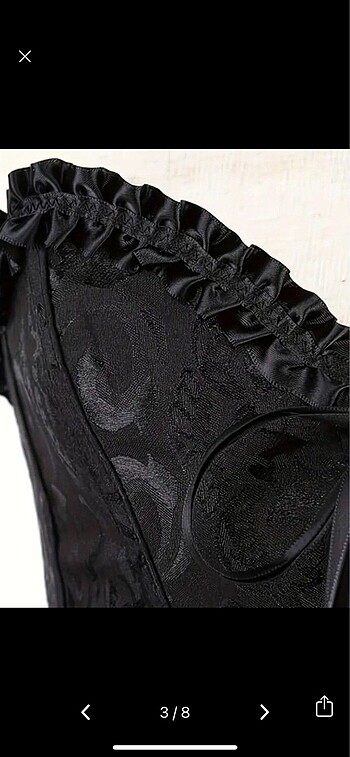 s Beden gotic victorian siyah dantel desen korse