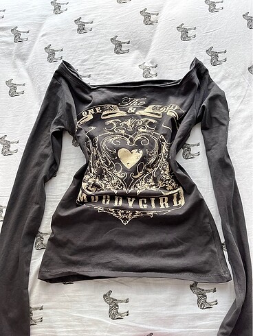 gotic grunge kayik yaka uzun kollu crop body