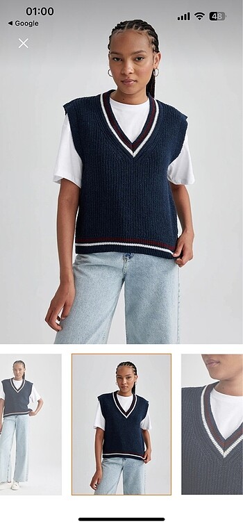 m Beden basic oversize V yaka suveter