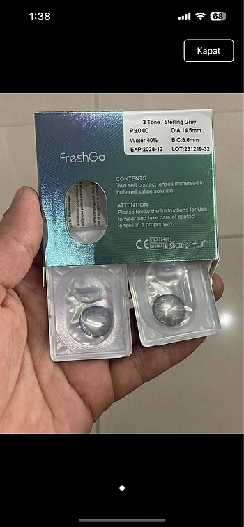 sterling gray renkli eye contact - Görsel 6