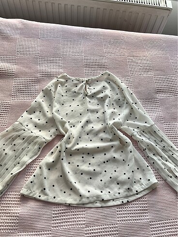 s Beden lolita american vintage puantiyeli bluz
