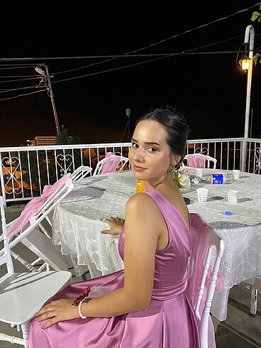 Saten Pembe Abiye