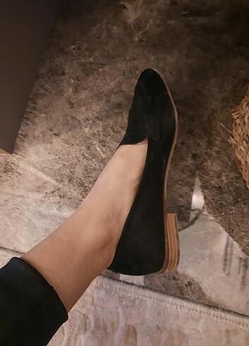 Bambi Siyah kadife loafer