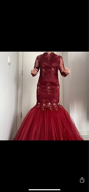 Balık model dantelli tuvalet abiye - Görsel 2