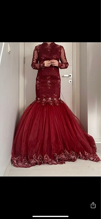 Balık model dantelli tuvalet abiye - Görsel 3