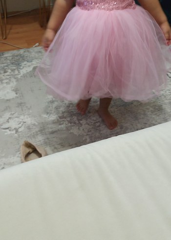 Pembe Kolsuz Kız Çocuk Elbise - Görsel 2