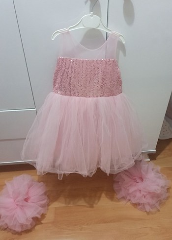 Pembe Kolsuz Kız Çocuk Elbise