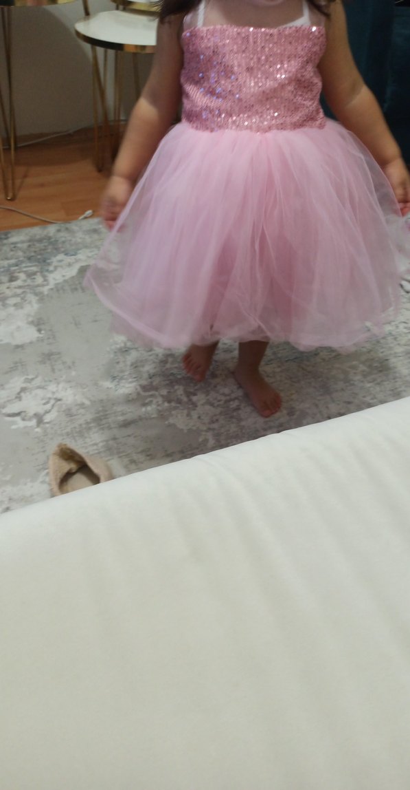 Pembe Kolsuz Kız Çocuk Elbise - Görsel 2