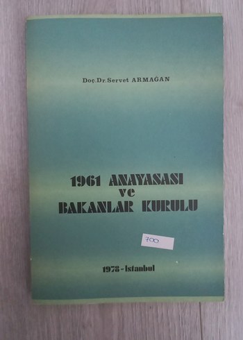1961 Anayasası ve Bakanlar Kurulu Kitabı