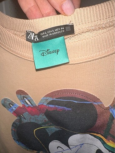 l Beden ten rengi Renk Zara disney sweatshirt L beden