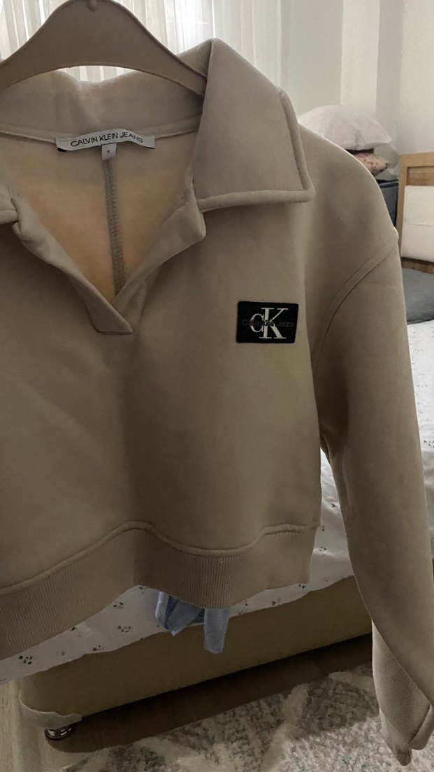 Bej Calvin Klein Polo Sweatshirt — görsel 2/4