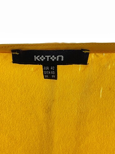 42 Beden sarı Renk Koton Bluz %70 İndirimli.