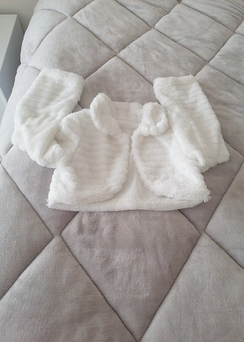 Kız Çocuk Beyaz Kürklü Bolero - Görsel 8