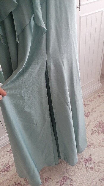 40 Beden turkuaz Renk Bayan abiye elbise 