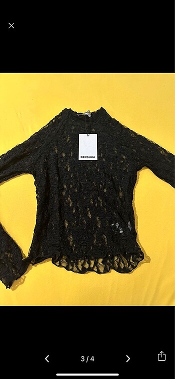 Bershka Bershka Dantelli Uzun Kollu Bluz