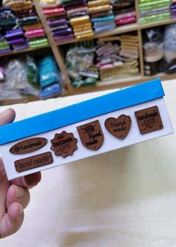  Beden kahverengi Renk Handmade Deri Etiket
