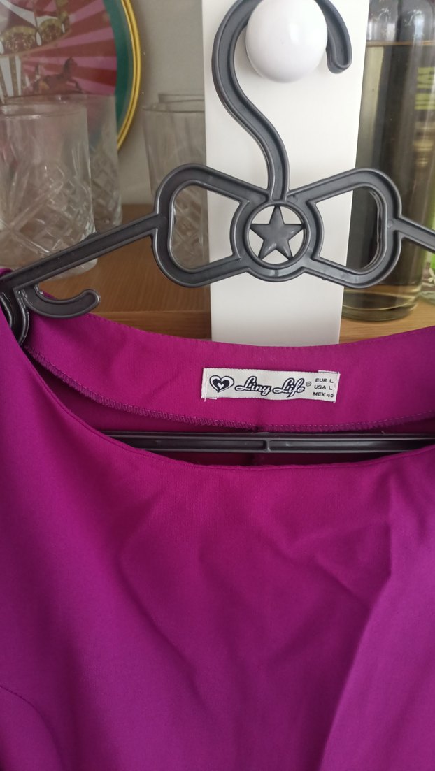 Kadın Mor Uzun Kollu krep Elbise - Görsel 3