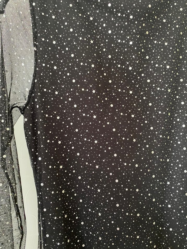 Uzun Kollu Puantiyeli Siyah Elbise - Görsel 3
