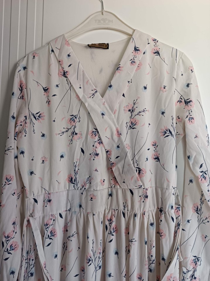 Pamuklu Uzun Beyaz Bohem Elbise - Görsel 3