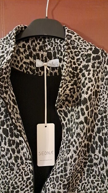 xxl Beden Leopar Desenli Siyah Ceket
