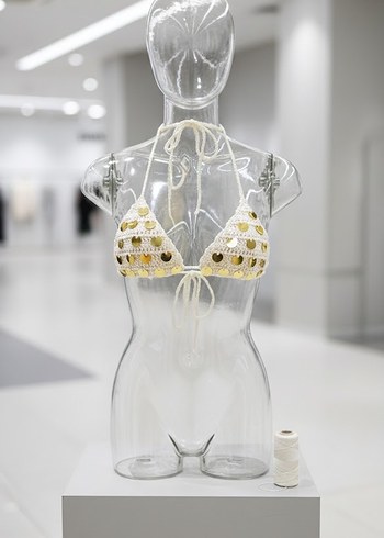 Altın İşlemeli Bohem Mini Bikini Üstü - Görsel 2