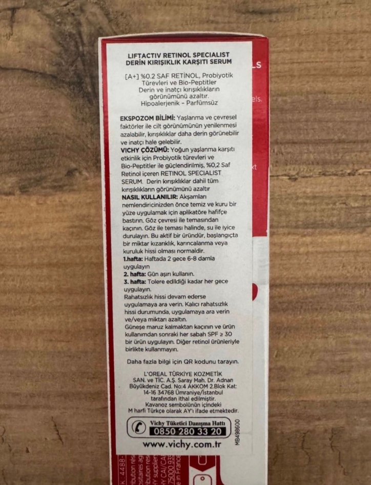 Vichy Liftactiv Retinol Specialist Kırışıklık Serumu 30ml - Görsel 2