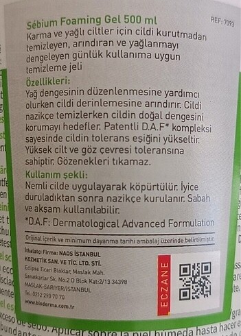  Beden Bioderma Sebium Yüz Temizleme Jeli