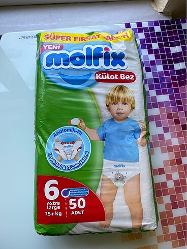 Molfix külot bez 50 adet 6 numara yanında 1 pakete yakın hediye 