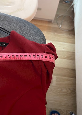 Bordo Kadın ofis Elbise - Görsel 3