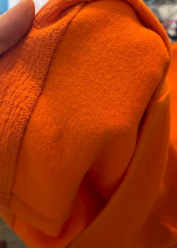 Turuncu, Uzun Kollu, Triko Midi Elbise - Görsel 4