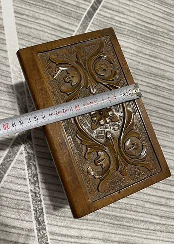 Koyu Kahverengi Oyma Ahşap Kutu - Görsel 6