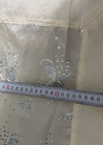 Diğer Pul payet işlemeli saten masa örtüsü takımı