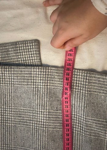 Astarlı Ekoseli Koton Kaşe Kaban - Görsel 6