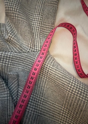 Astarlı Ekoseli Koton Kaşe Kaban - Görsel 8