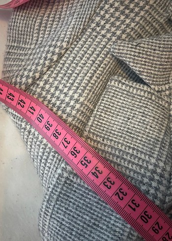 Astarlı Ekoseli Koton Kaşe Kaban - Görsel 7