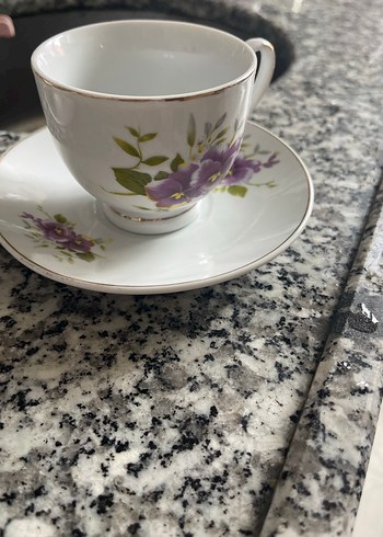 Mor Çiçekli Porselen Fincan Takımı - Görsel 5