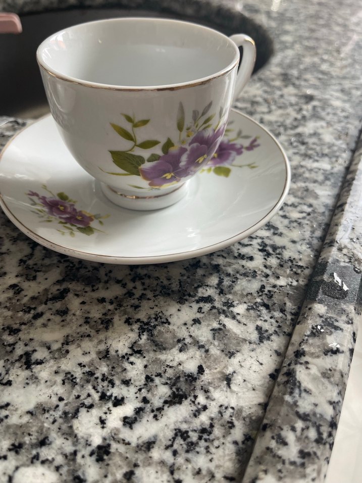 Mor Çiçekli Porselen Fincan Takımı - Görsel 5